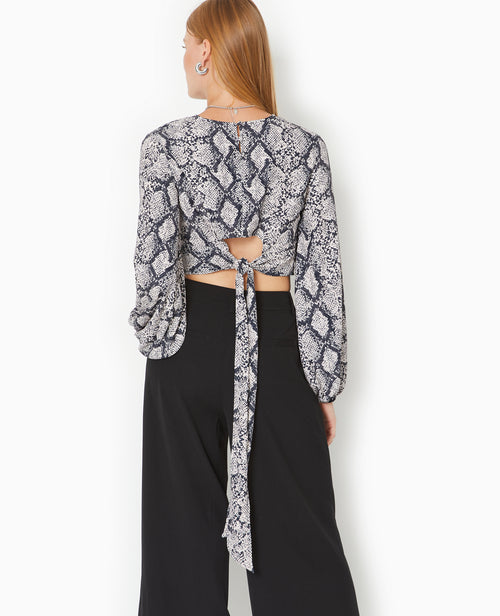 Blouse courte avec découpe dos motif python - PIMKIE - 6