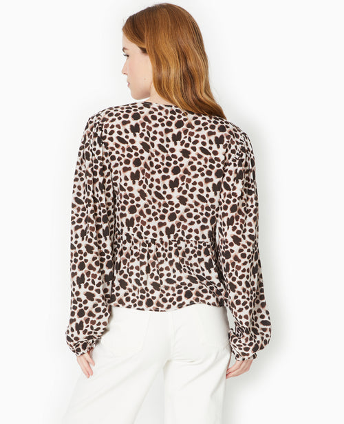 Blouse avec nouettes et manches ballons léopard - PIMKIE - 6