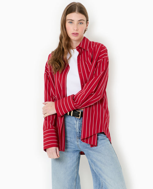 Chemise oversize rayée avec poches - PIMKIE - 1