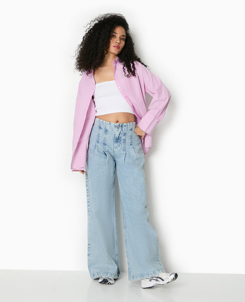 Chemise oversize rayée avec poches - PIMKIE - 2