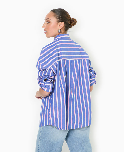 Chemise oversize rayée esprit pyjama d