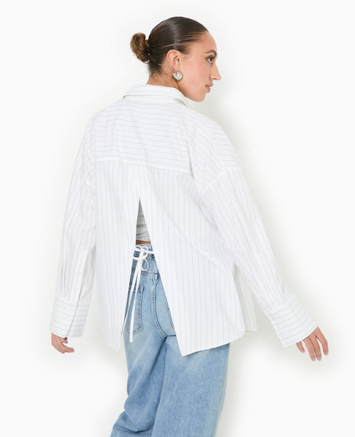 Chemise oversize rayée avec ouverture dos - PIMKIE - 1