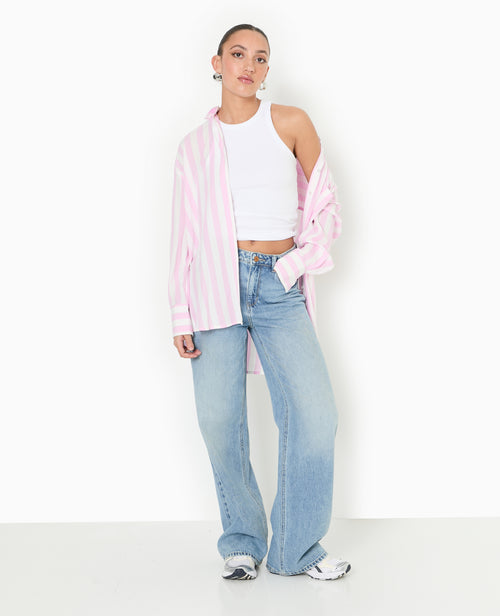Chemise rayée oversize en tissu fluide - PIMKIE - 2