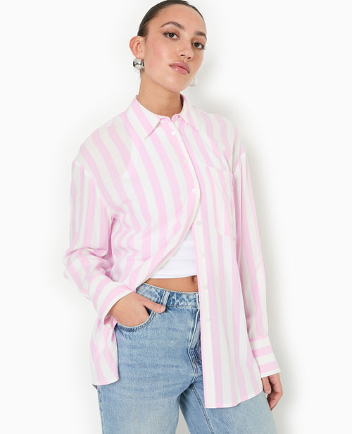 Chemise rayée oversize en tissu fluide - PIMKIE - 5