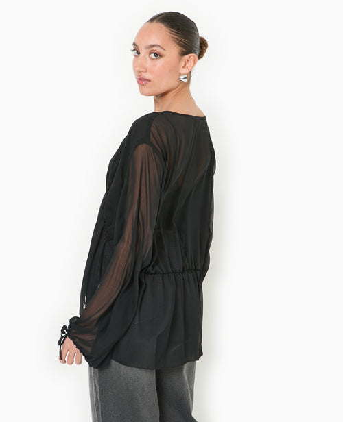 Blouse en voile avec lien à nouer - PIMKIE - 6