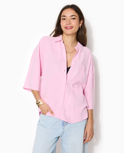 Chemise oversize avec lin - PIMKIE - 1