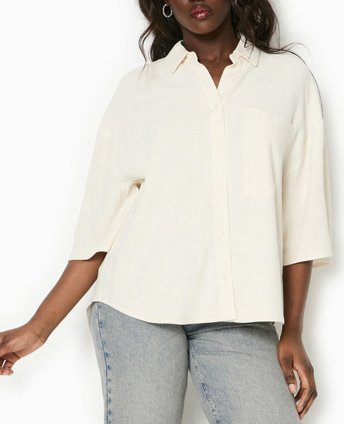 Chemise oversize avec lin - PIMKIE - 5