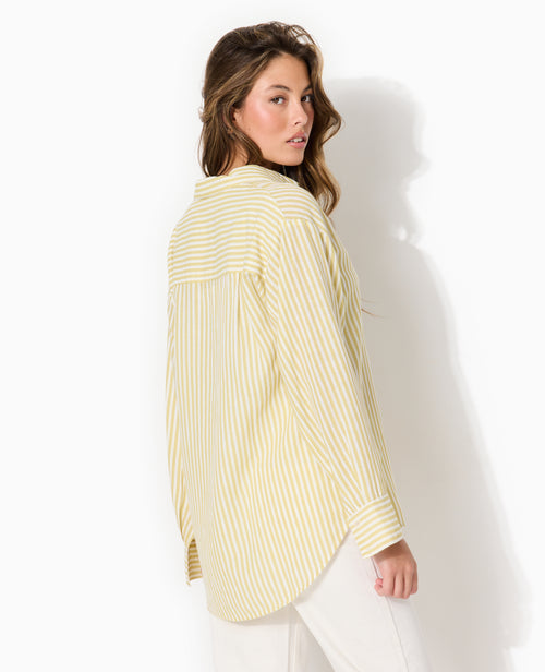 Chemise oversize avec lin motif rayures - PIMKIE - 6