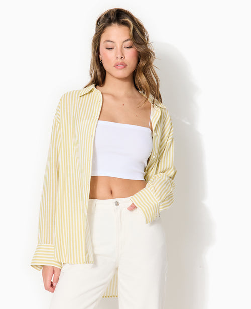 Chemise oversize avec lin motif rayures - PIMKIE - 8