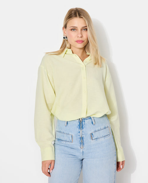 Chemise oversize avec lin motif rayures - PIMKIE - 1