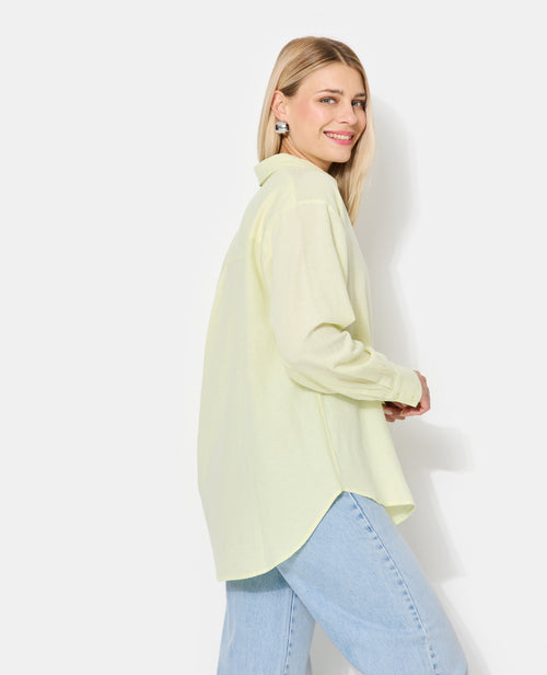 Chemise oversize avec lin motif rayures - PIMKIE - 1