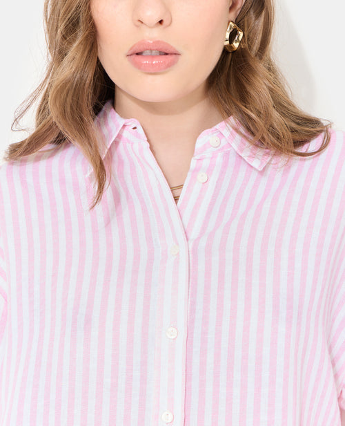 Chemise oversize rayée avec lin - PIMKIE - 2