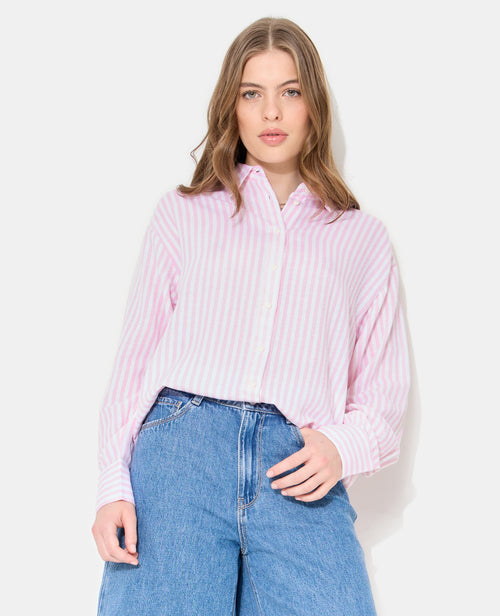 Chemise oversize rayée avec lin - PIMKIE - 5