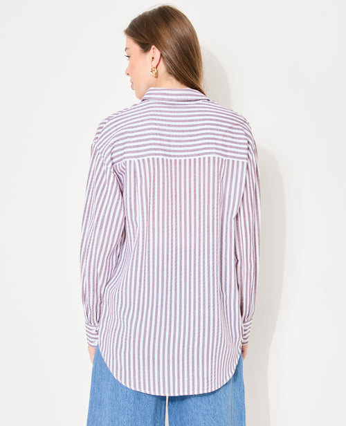 Chemise oversize rayée avec lin - PIMKIE - 6