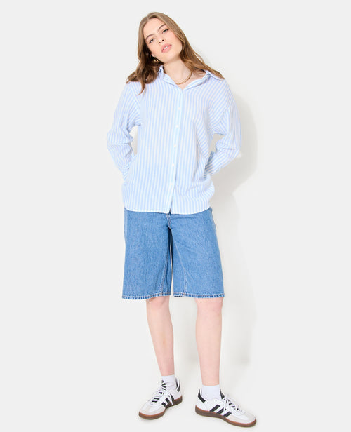 Chemise oversize rayée avec lin - PIMKIE - 3