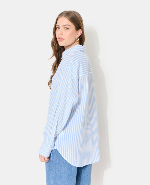 Chemise oversize rayée avec lin - PIMKIE - 6