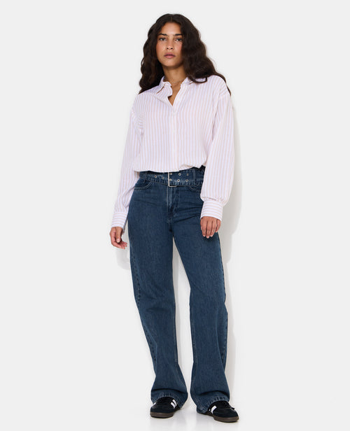 Chemise oversize avec lin motif rayures - PIMKIE - 3
