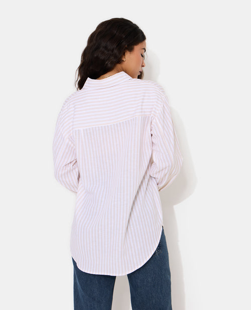 Chemise oversize avec lin motif rayures - PIMKIE - 6