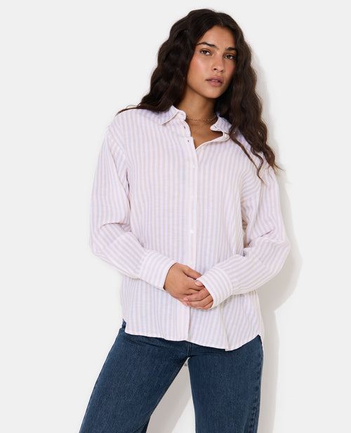 Chemise oversize avec lin motif rayures - PIMKIE - 7