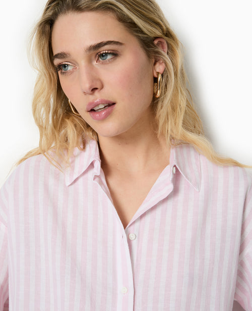 Chemise oversize rayée avec lin - PIMKIE - 2