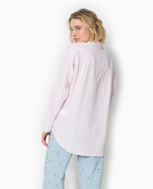 Chemise oversize rayée avec lin - PIMKIE - 6