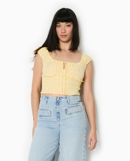 Top court forme empire avec petites fleurs - PIMKIE - 5