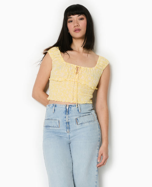 Top court forme empire avec petites fleurs - PIMKIE - 8