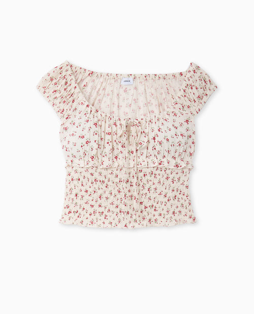 Top court forme empire avec petites fleurs - PIMKIE - 4