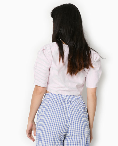 Blouse courte rayée avec nouettes - PIMKIE - 6