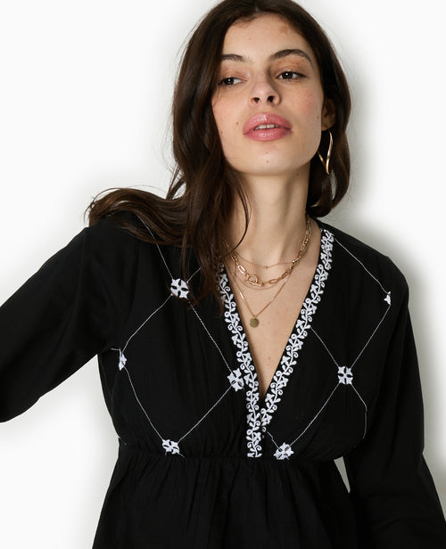 Blouse brodée manches longues - PIMKIE - 8