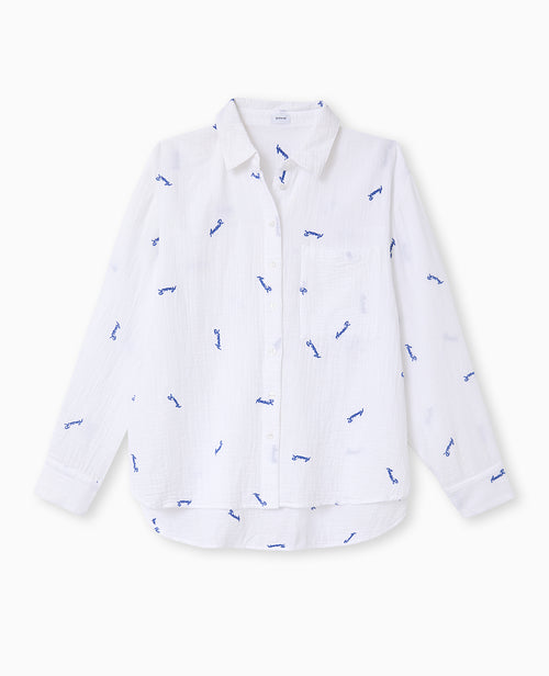 Chemise en gaze de coton avec broderies Amour - PIMKIE - 4