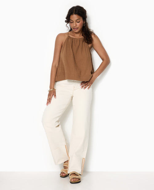 Top en gaze de coton avec bretelles coulissées - PIMKIE - 2