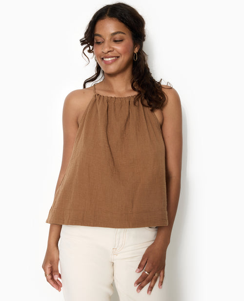 Top en gaze de coton avec bretelles coulissées - PIMKIE - 5