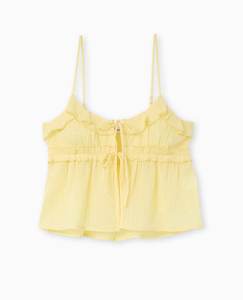 Top à bretelles avec volants et mini sequins - PIMKIE - 4