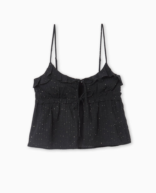 Top à bretelles avec volants et mini sequins - PIMKIE - 4