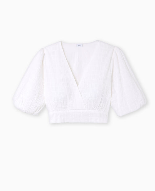 Blouse courte encolure V croisée - PIMKIE - 4