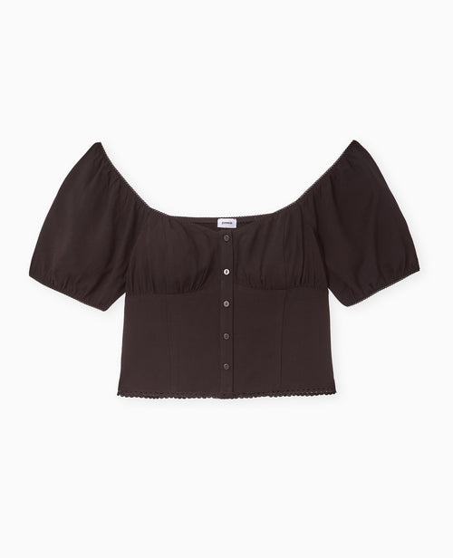 Blouse manches ballons avec finitions croquet - PIMKIE - 4