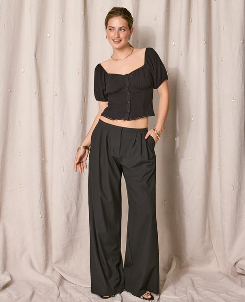 Blouse manches ballons avec finitions croquet - PIMKIE - 1
