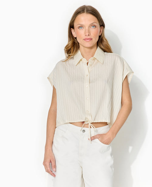 Chemise courte sans manches avec fines rayures - PIMKIE - 5