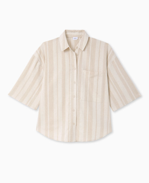 Chemise manches courtes oversize avec lin - PIMKIE - 4