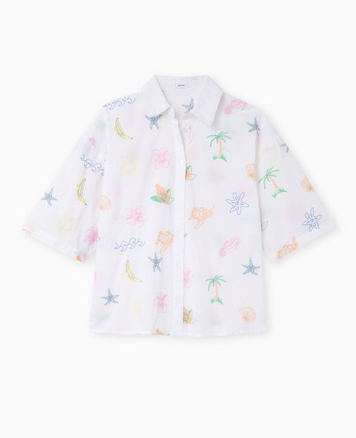 Chemise manches courtes brodée - PIMKIE - 4