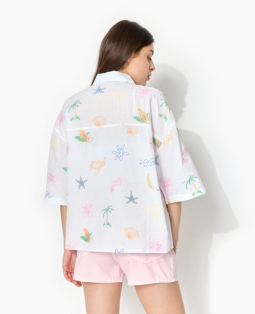 Chemise manches courtes brodée - PIMKIE - 6