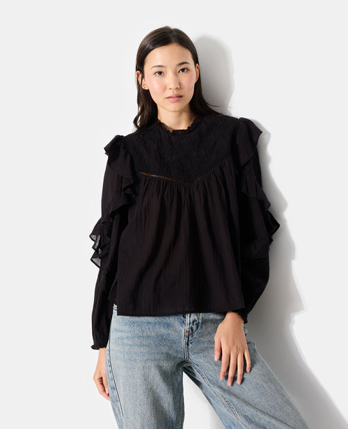 Blouse romantique avec broderies et volants - PIMKIE - 7