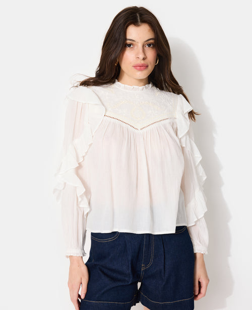 Blouse romantique avec broderies et volants - PIMKIE - 5
