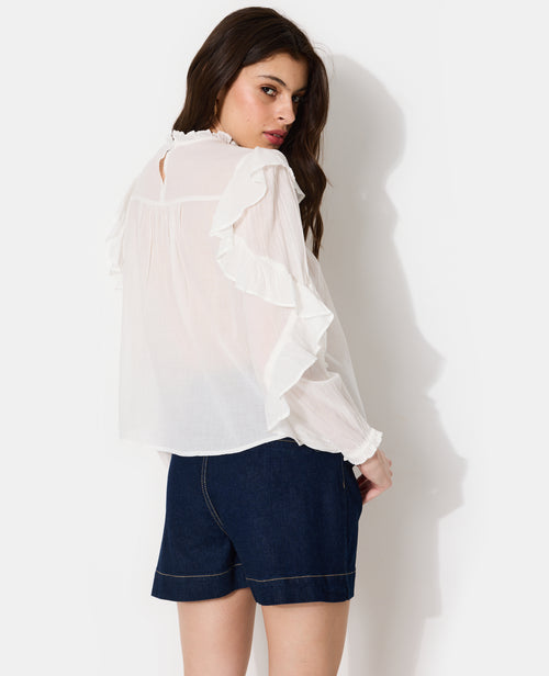 Blouse romantique avec broderies et volants - PIMKIE - 6