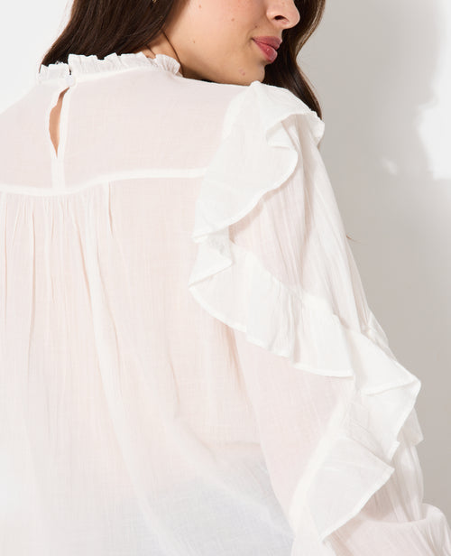 Blouse romantique avec broderies et volants - PIMKIE - 7