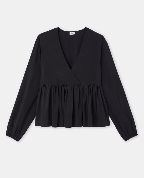 Blouse cache-coeur en tissu effet peau de pêche - PIMKIE - 4