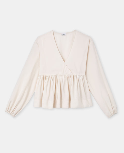 Blouse cache-coeur en tissu effet peau de pêche - PIMKIE - 4