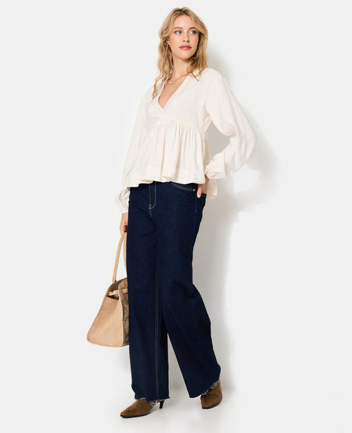 Blouse cache-coeur en tissu effet peau de pêche - PIMKIE - 8