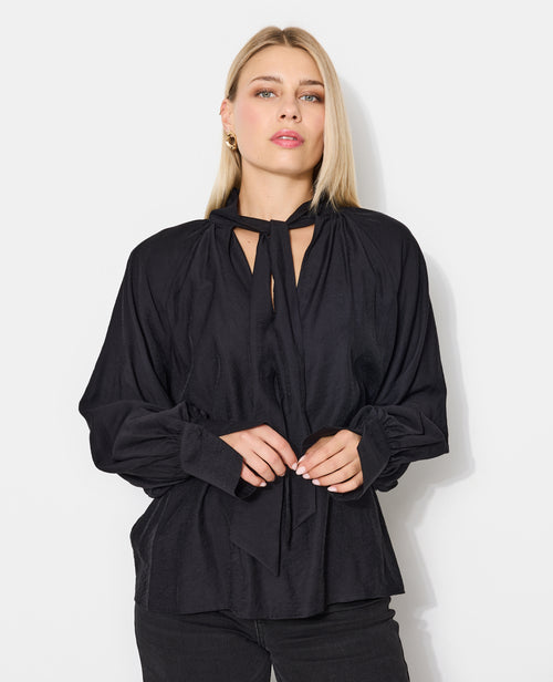 Blouse manches ballons et col lavallière - PIMKIE - 1